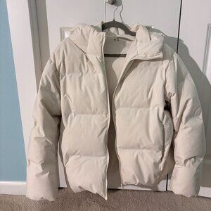 Uniqlo Women's Seamless Down Parka with Insulating Off White Size Large